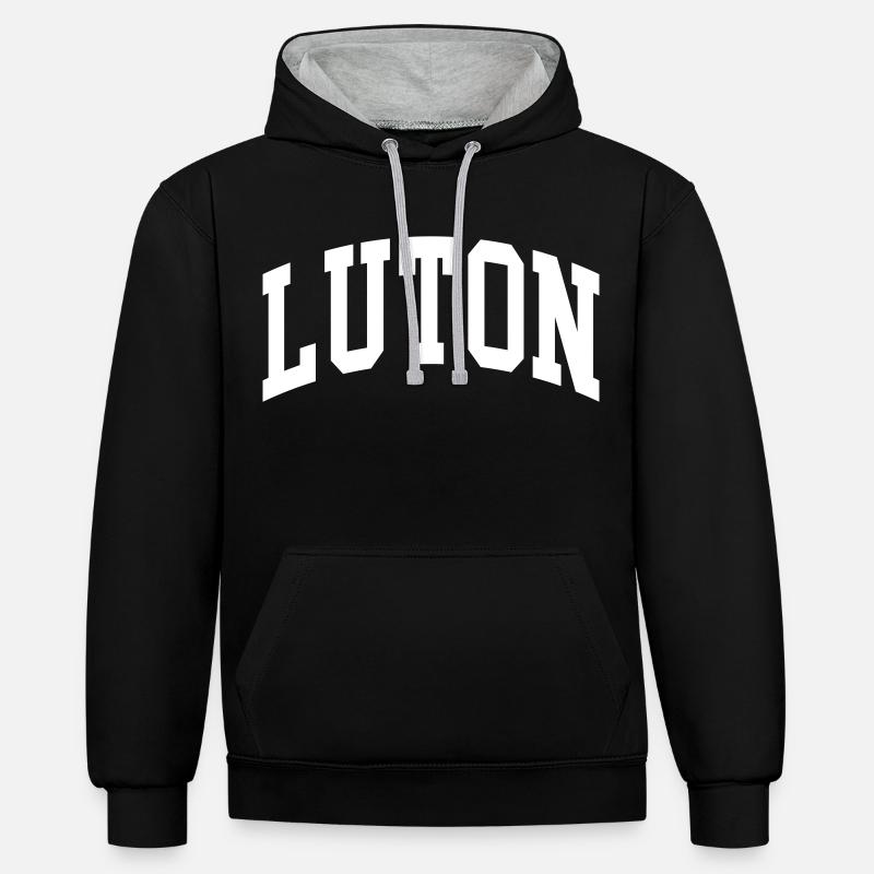 Luton - Sweat à capuche contrasté - noir/gris chiné
