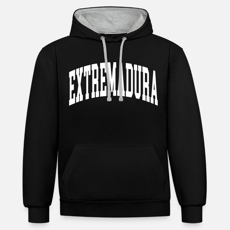Estrémadure - Sweat à capuche contrasté - noir/gris chiné