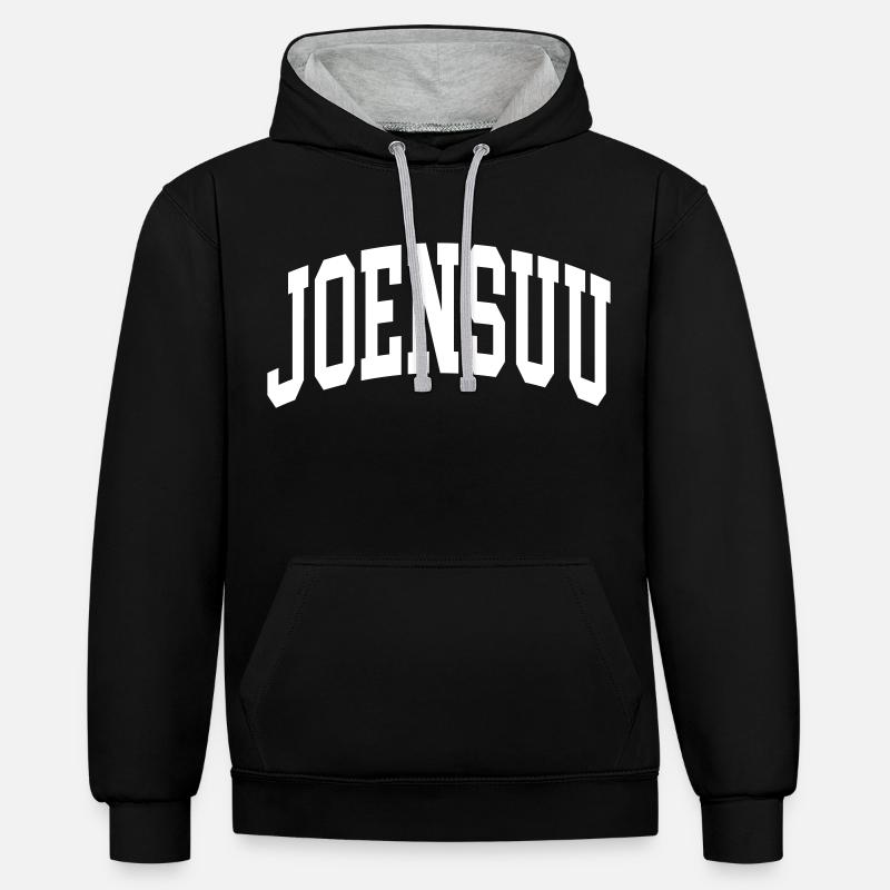 Joensuu - Sweat à capuche contrasté - noir/gris chiné