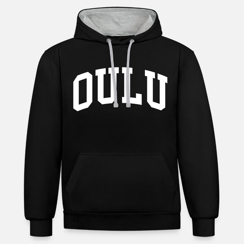 Oulu - Sweat à capuche contrasté - noir/gris chiné