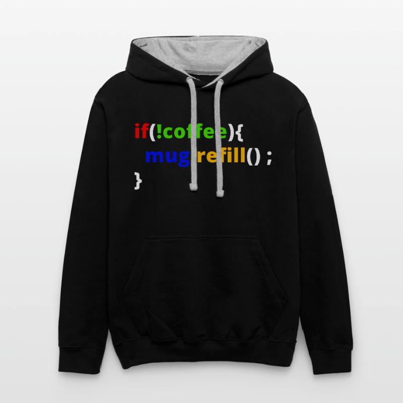 Programmeur Admin IT Code Kaffee EDV Informatik Sweat à capuche contrasté