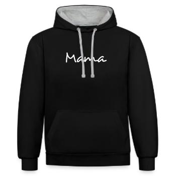 mummy - Contrast hoodie - black/heather grey - Front - Anna (173cm) & Nico (186cm)