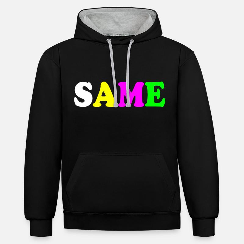 Same - Sweat à capuche contrasté - noir/gris chiné