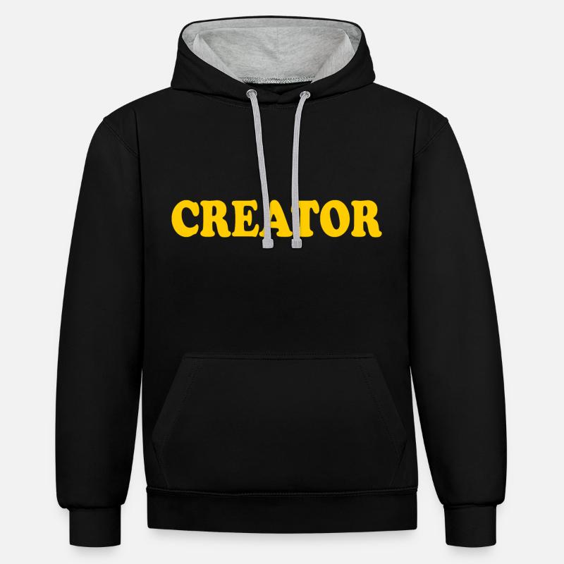 Creator - Sweat à capuche contrasté - noir/gris chiné