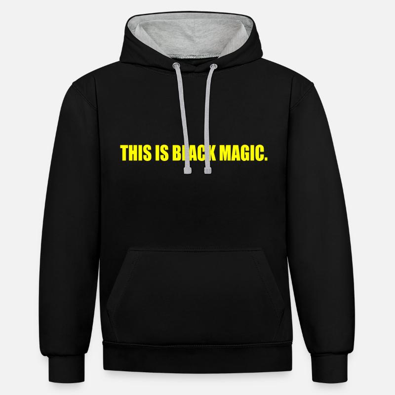 this is black magic - Sweat à capuche contrasté - noir/gris chiné