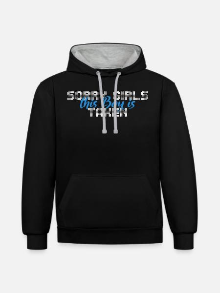 Ce garçon est pris - Sweat à capuche contrasté - noir/gris chiné
