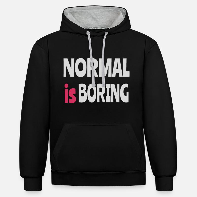 Normal est ennuyeux - Sweat à capuche contrasté - noir/gris chiné