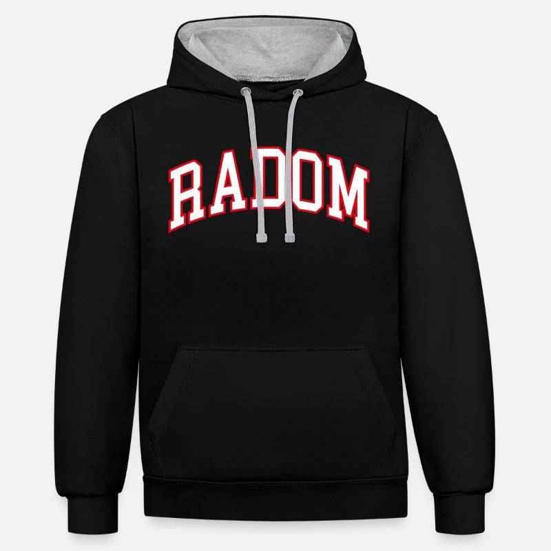 Radôme - Sweat à capuche contrasté - noir/gris chiné