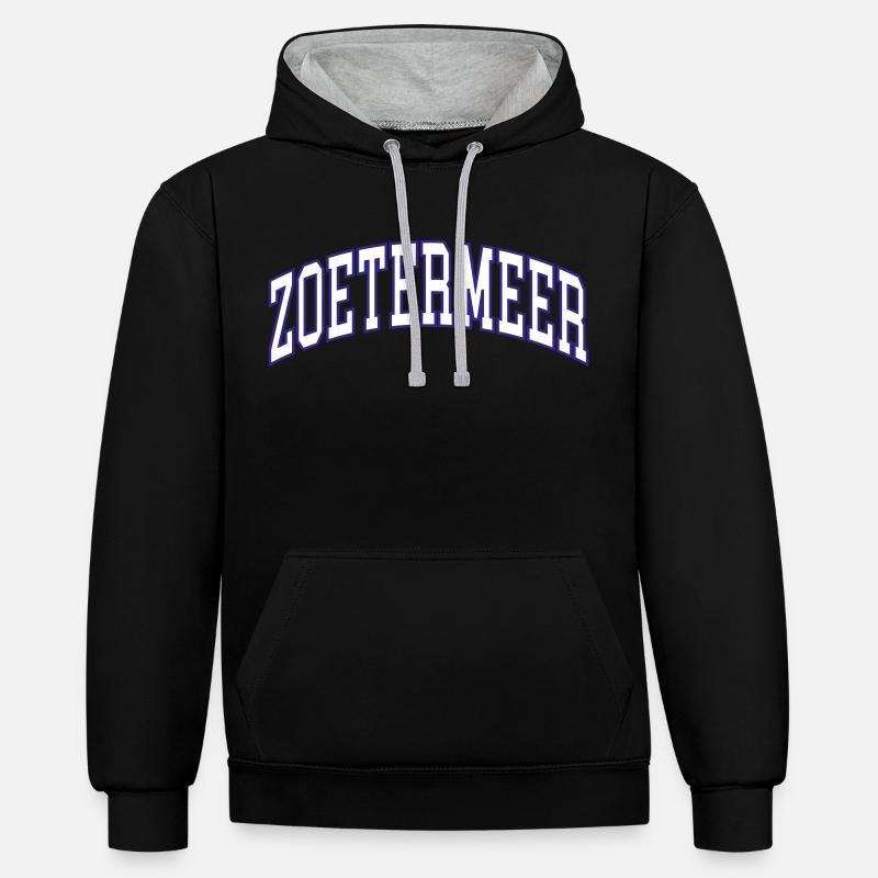 Zoetermeer - Sweat à capuche contrasté - noir/gris chiné