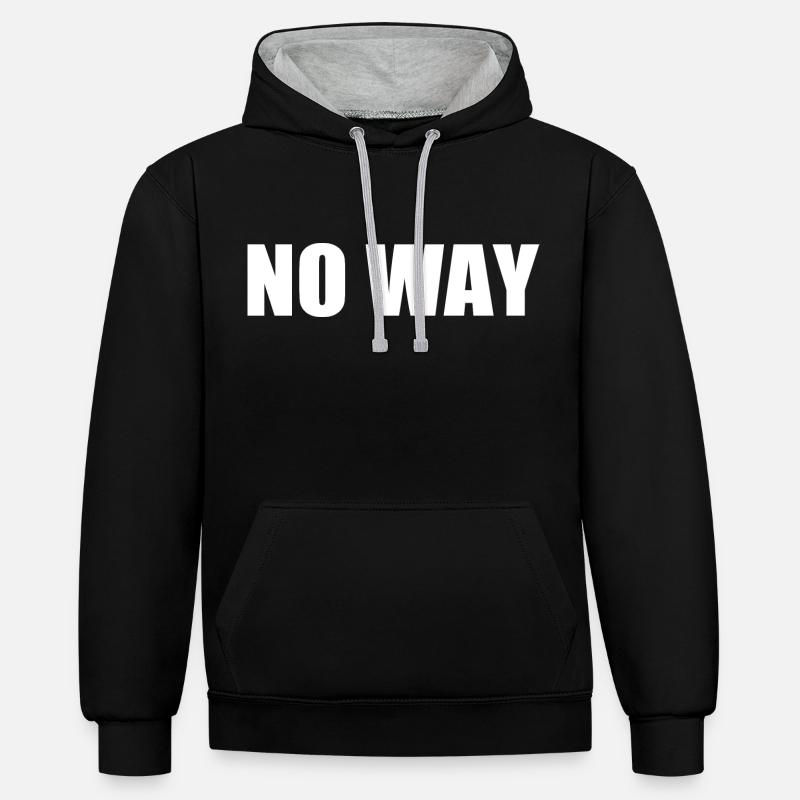 No way - Sweat à capuche contrasté - noir/gris chiné