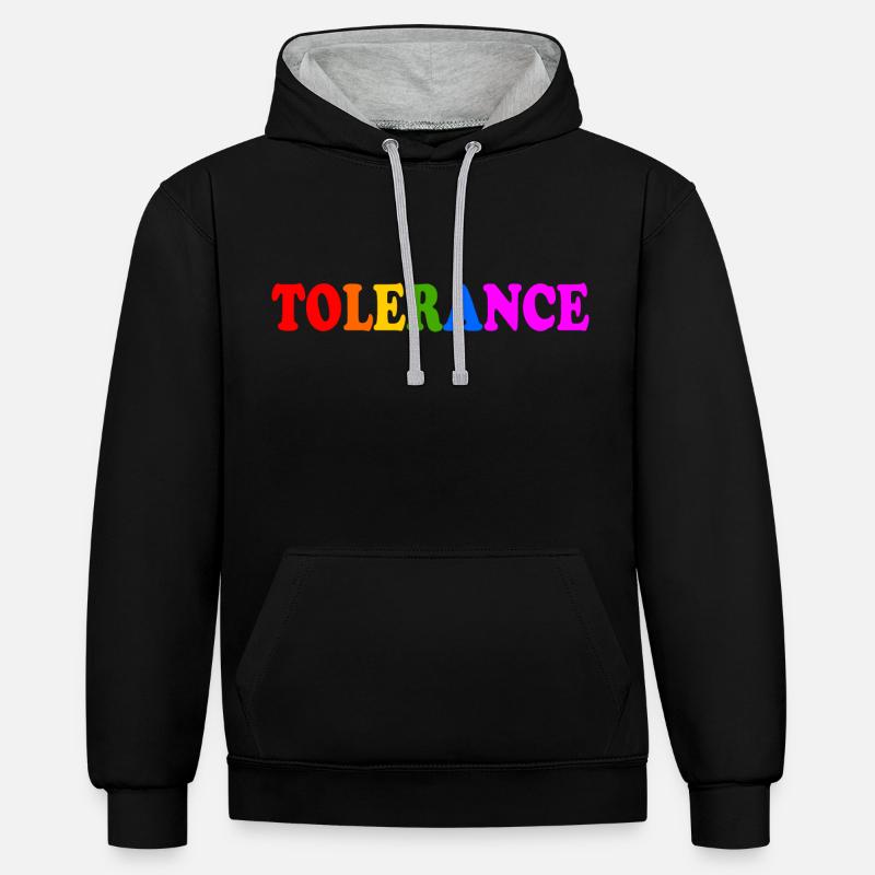 Tolerance - Sweat à capuche contrasté - noir/gris chiné