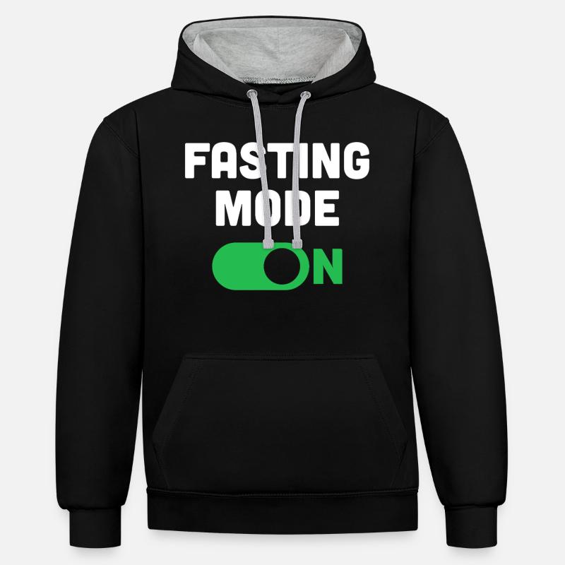 Mode de jeûne activé - Sweat à capuche contrasté - noir/gris chiné