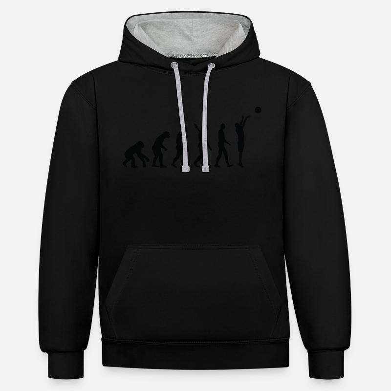 Evolution basket b - Sweat à capuche contrasté - noir/gris chiné