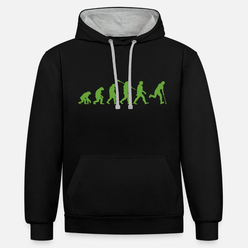 Evolution Hockey - Sweat à capuche contrasté - noir/gris chiné