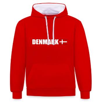 Danemark - Sweat à capuche contrasté - rouge/blanc - Devant - Liana (172cm) & Jaron (178cm)