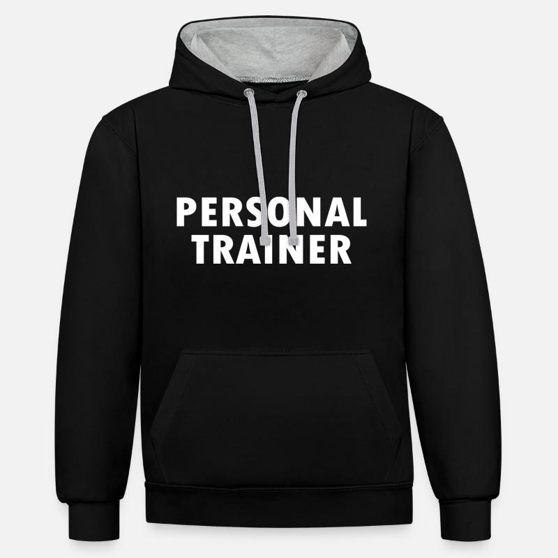 Personal trainer - Sweat à capuche contrasté - noir/gris chiné