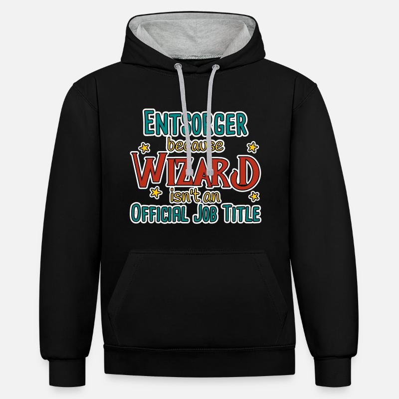 Assistant d’élimination - Sweat à capuche contrasté - noir/gris chiné