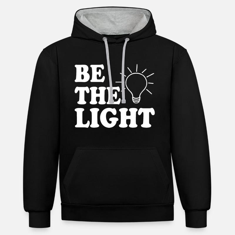Be the light - Sweat à capuche contrasté - noir/gris chiné
