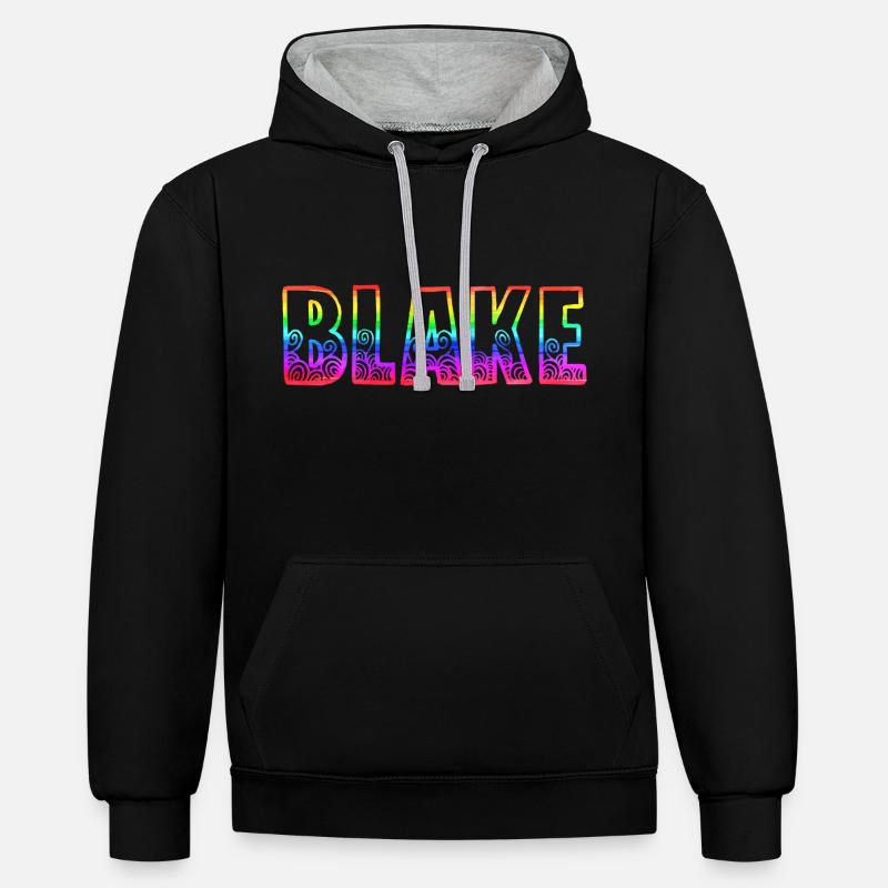 blake rs arc-en-ciel - Sweat à capuche contrasté - noir/gris chiné