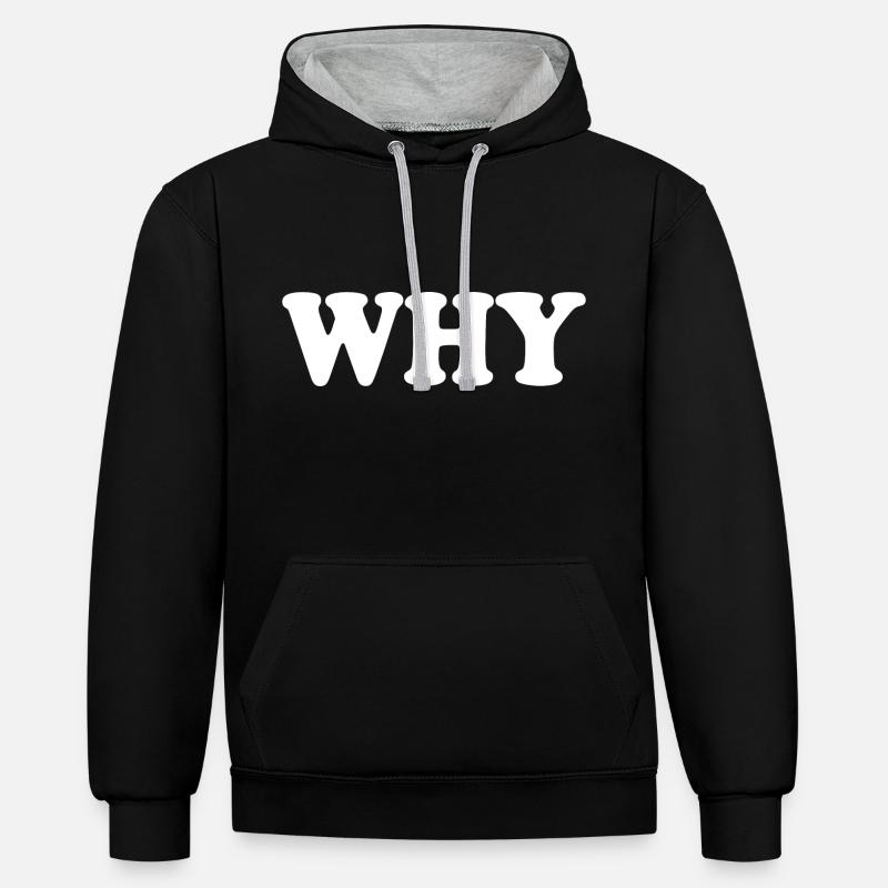 Why - Sweat à capuche contrasté - noir/gris chiné