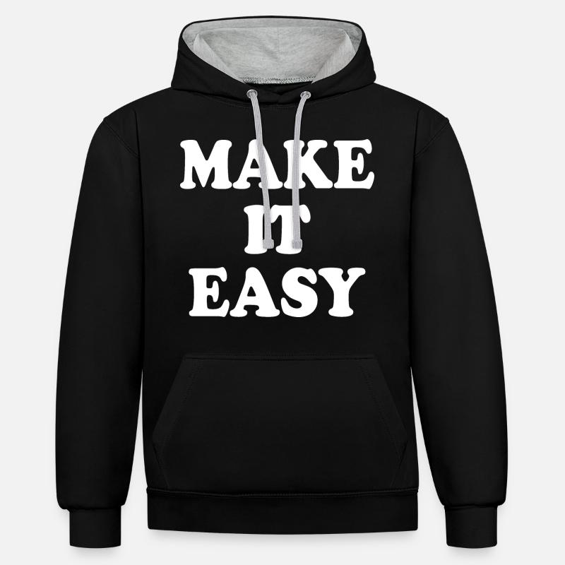 Make it easy - Sweat à capuche contrasté - noir/gris chiné