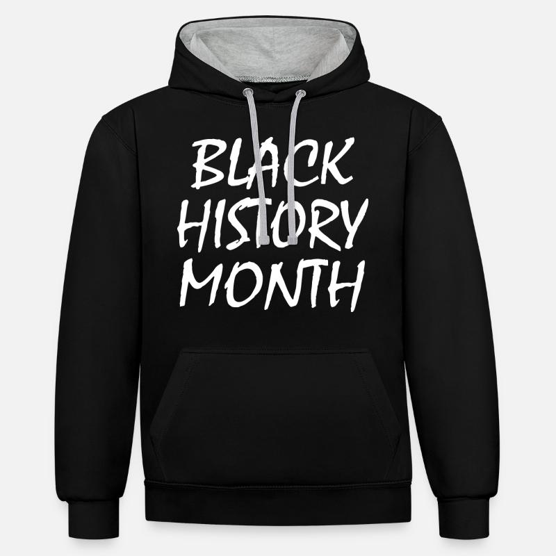 Black history month - Sweat à capuche contrasté - noir/gris chiné