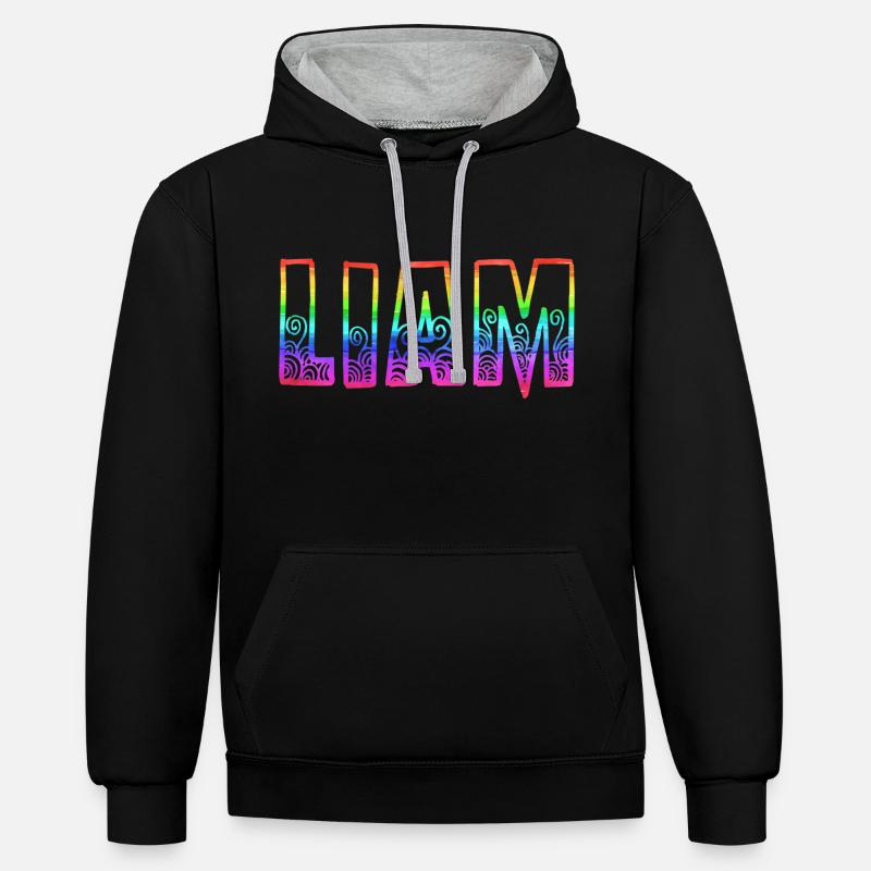 arc-en-ciel liam rs - Sweat à capuche contrasté - noir/gris chiné