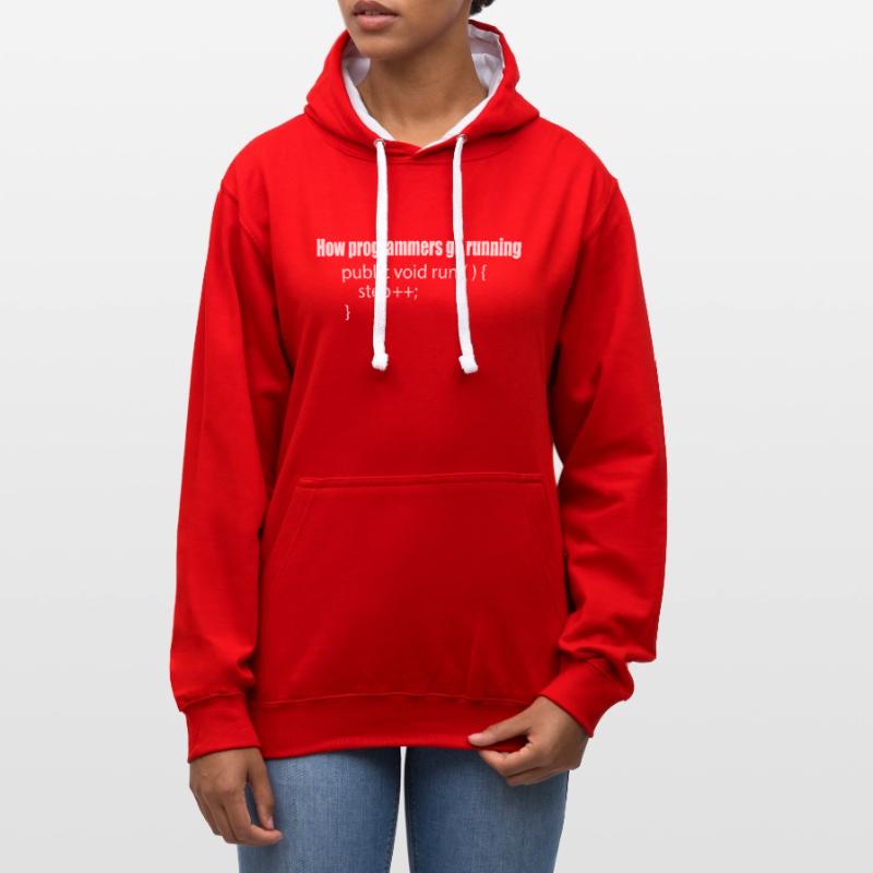 Comment les programmeurs exécutent le code du codeur en informatique Sweat à capuche contrasté