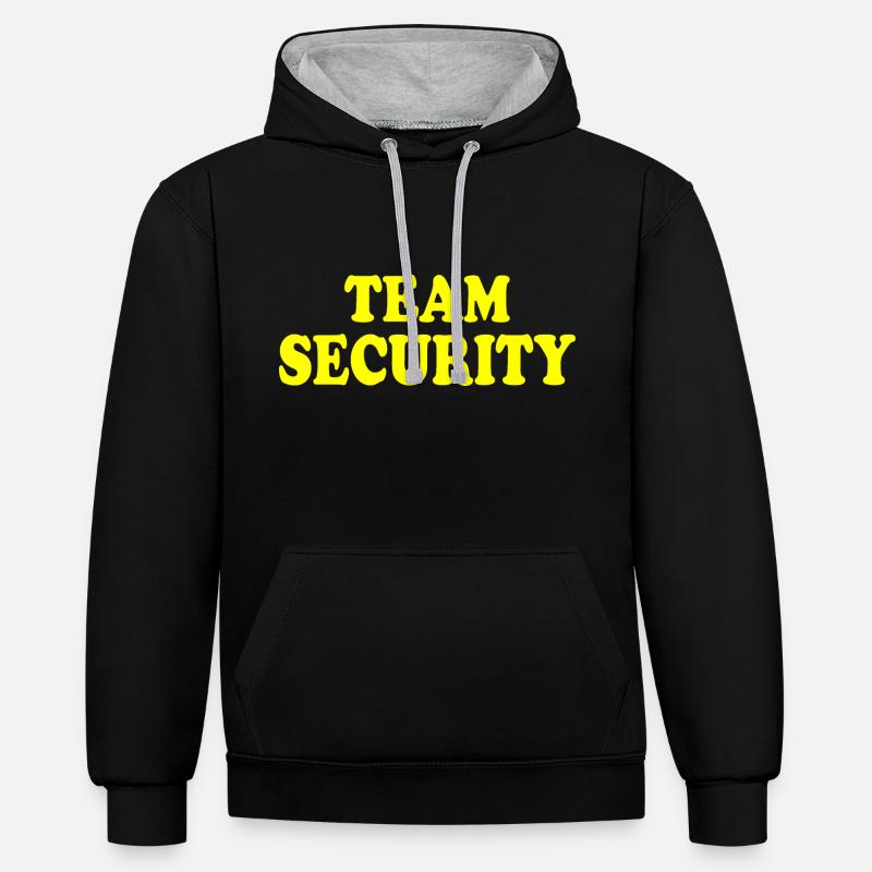 Team security - Sweat à capuche contrasté - noir/gris chiné