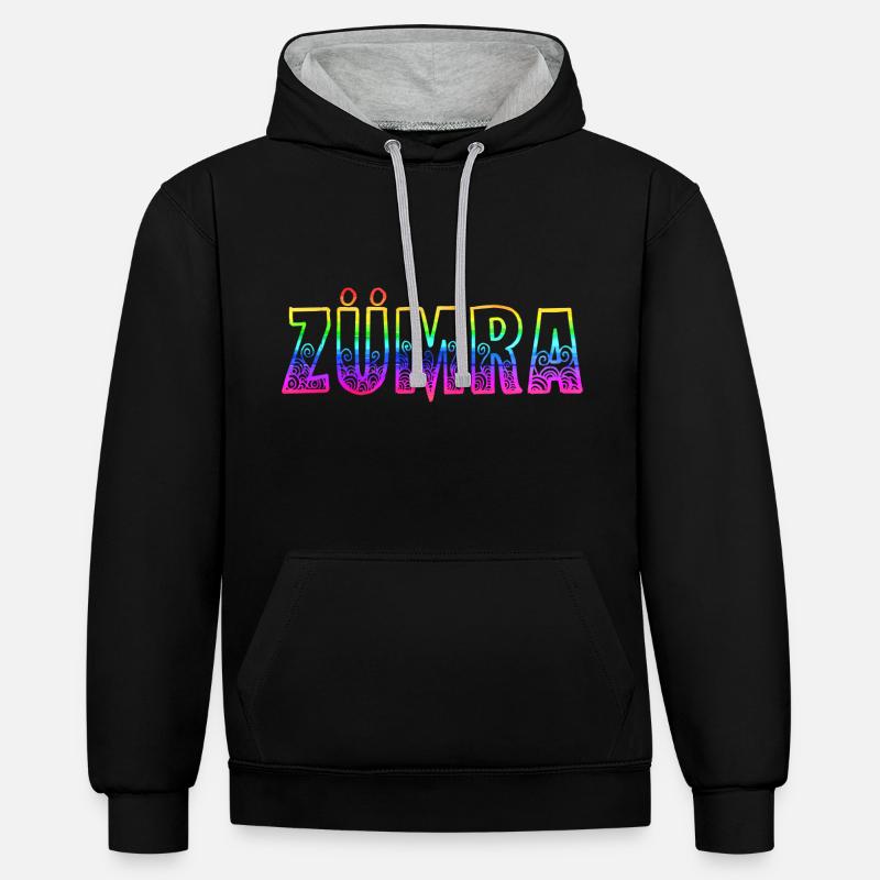 Zümra RS Arc-en-ciel - Sweat à capuche contrasté - noir/gris chiné