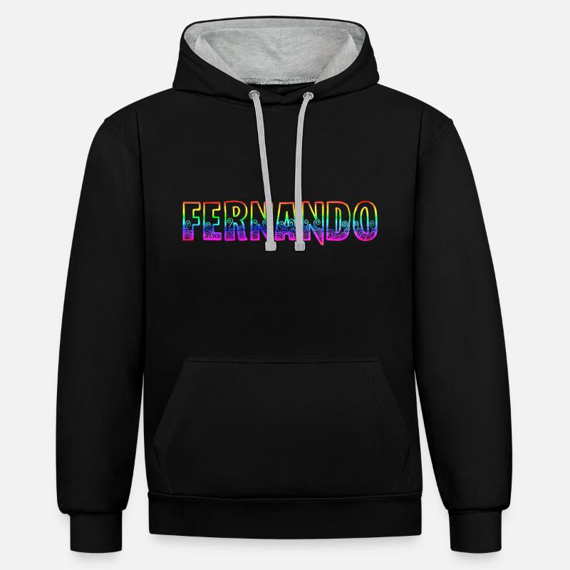 Fernando RS Arc-en-ciel - Sweat à capuche contrasté - noir/gris chiné
