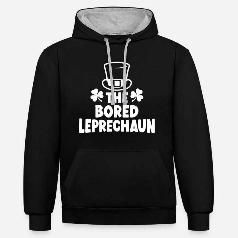 Le lutin ennuyé - Sweat à capuche contrasté - noir/gris chiné