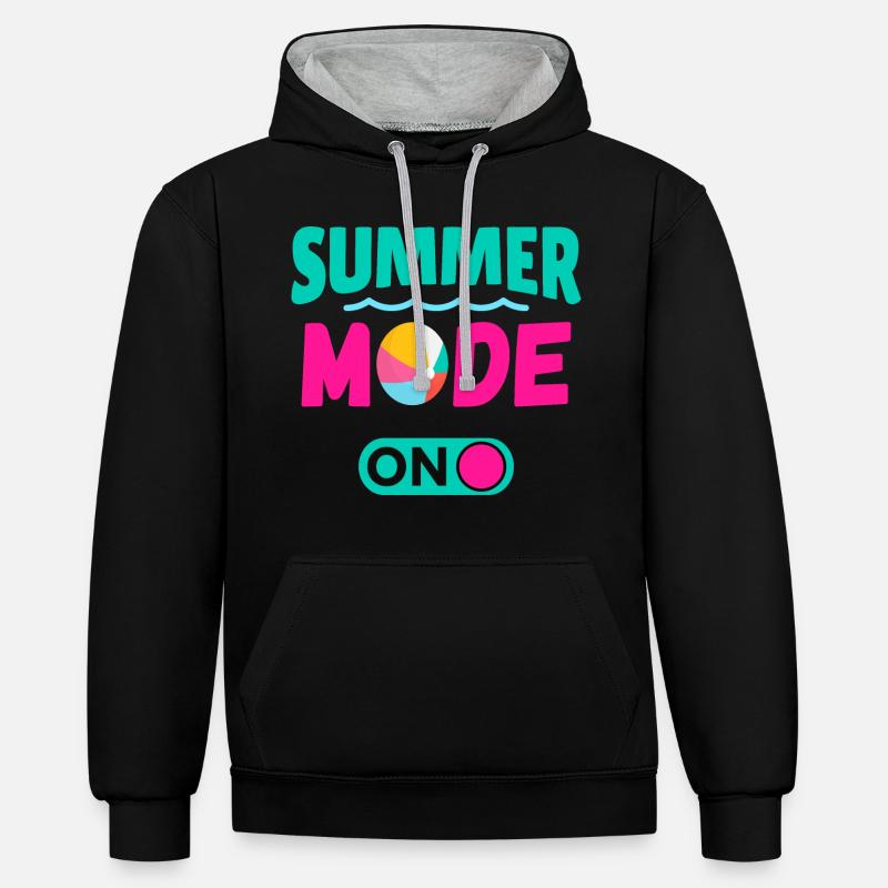 Mode été activé - Sweat à capuche contrasté - noir/gris chiné
