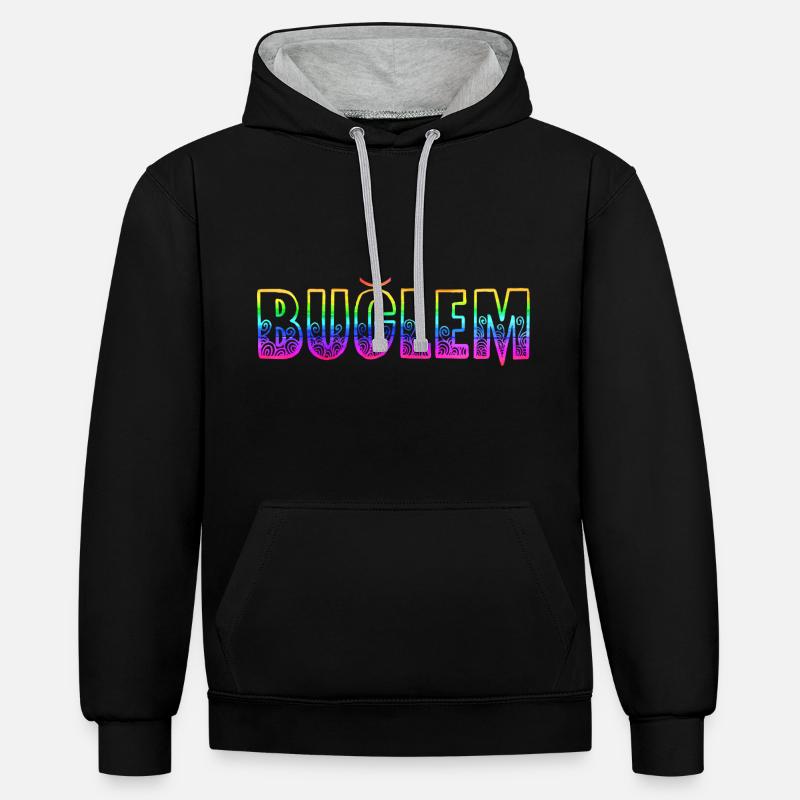 Buğlem RS Arc-en-ciel - Sweat à capuche contrasté - noir/gris chiné