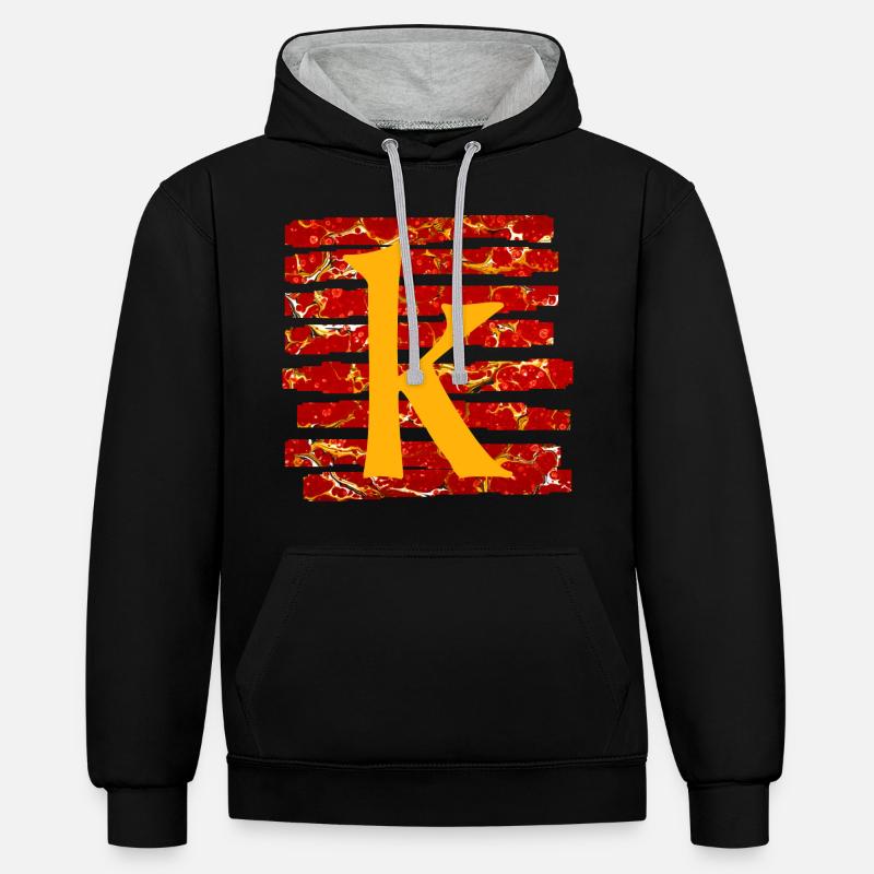 Bandes E 232 K - Sweat à capuche contrasté - noir/gris chiné
