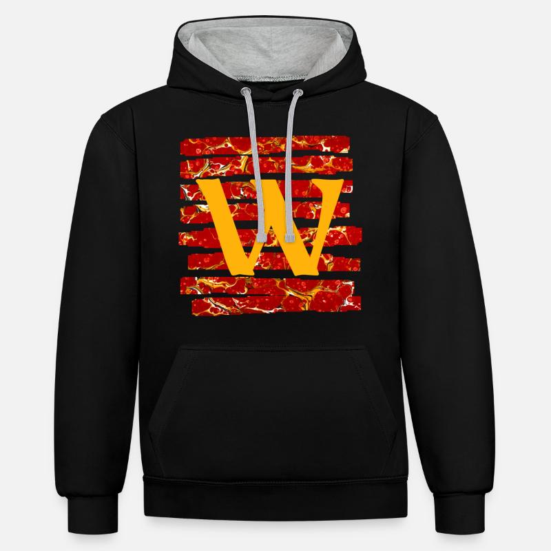 Bande E 232 W - Sweat à capuche contrasté - noir/gris chiné
