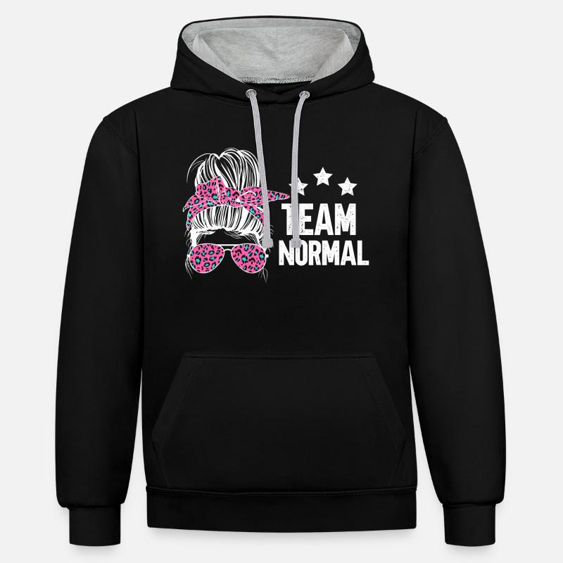 Équipe Normale - Sweat à capuche contrasté - noir/gris chiné