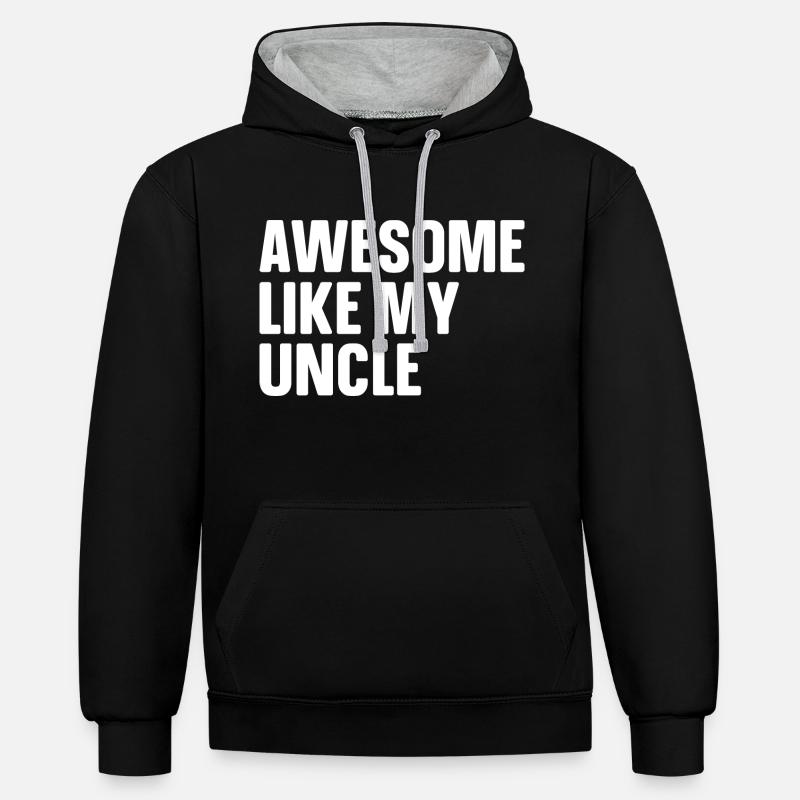 Brillant comme mon oncle - Sweat à capuche contrasté - noir/gris chiné