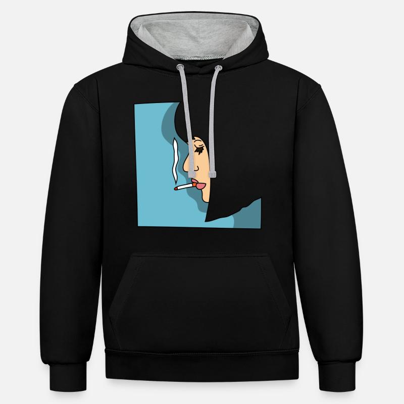 Filles, filles, filles - Sweat à capuche contrasté - noir/gris chiné