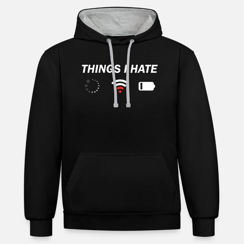 Programmer Computer Nerd Gamer Gift - Contrast hoodie - black/heather grey