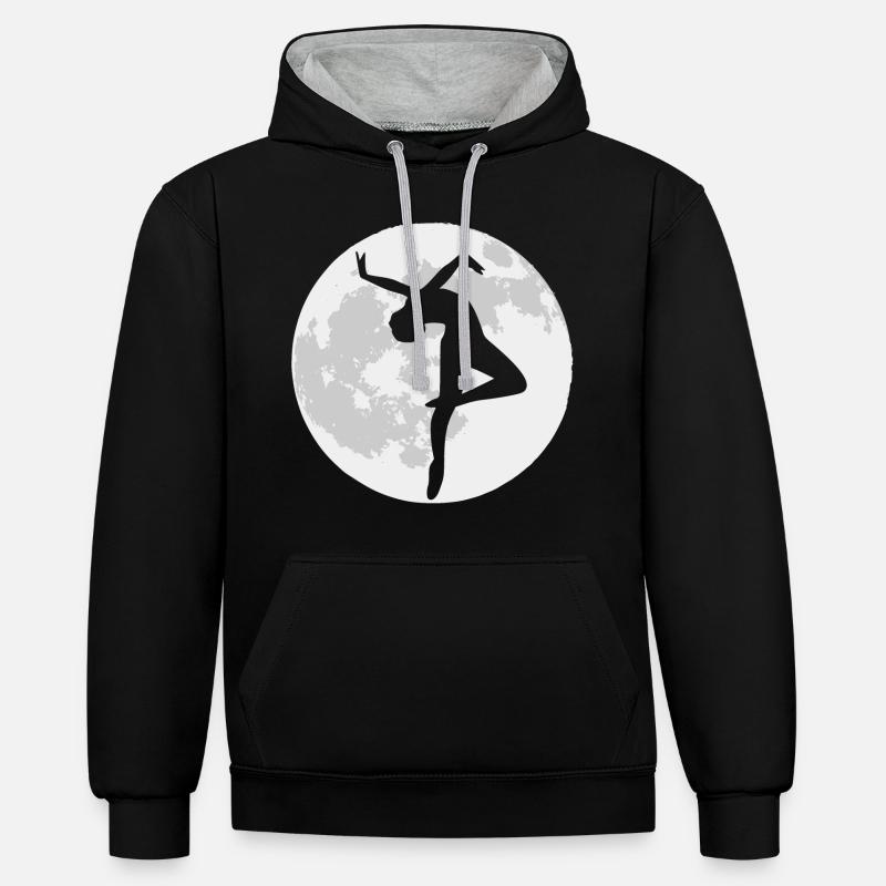 Danseuse avant la pleine lune - Sweat à capuche contrasté - noir/gris chiné