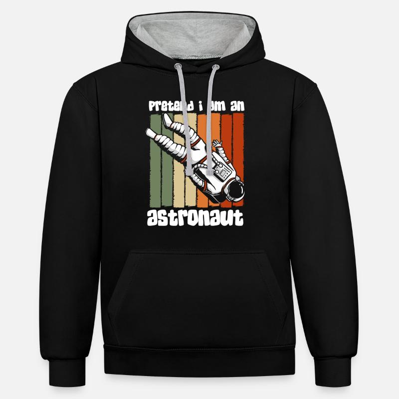 Logo de l’espace Spaceman Spaceman - Sweat à capuche contrasté - noir/gris chiné