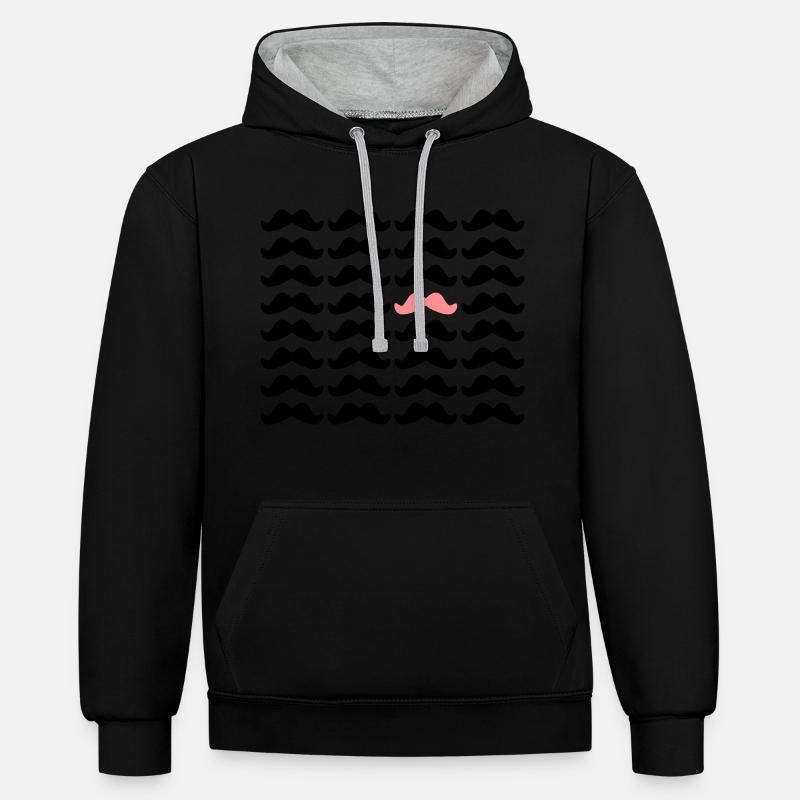 Mustache Moustache "Be Different" 2c - Sweat à capuche contrasté - noir/gris chiné