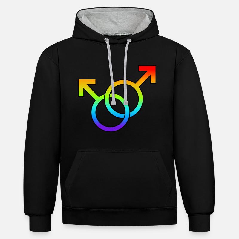 CSD: Égalité et tolérance - Sweat à capuche contrasté - noir/gris chiné