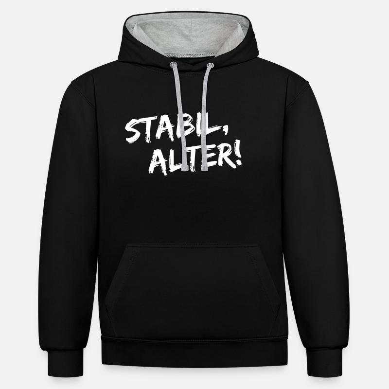 Age stable - Sweat à capuche contrasté - noir/gris chiné