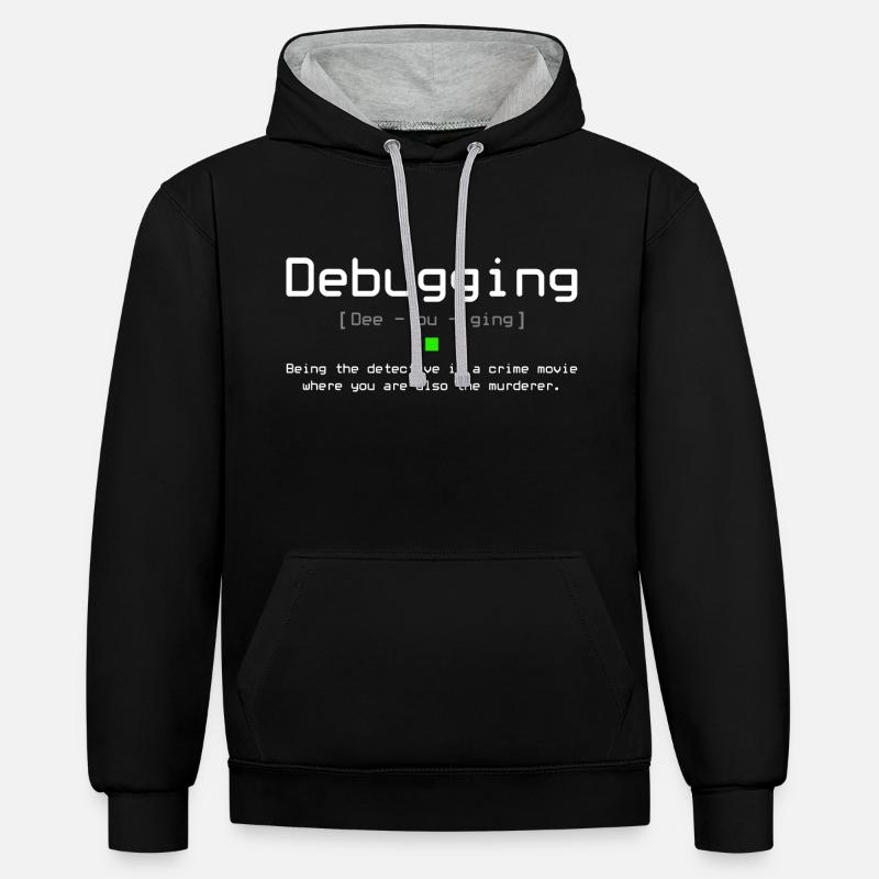 Debugging Computer Science Jokes - Contrast hoodie - black/heather grey