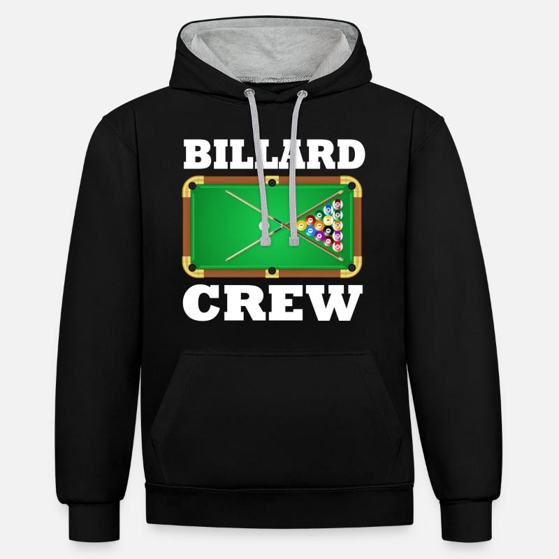 Équipage de billard - Sweat à capuche contrasté - noir/gris chiné
