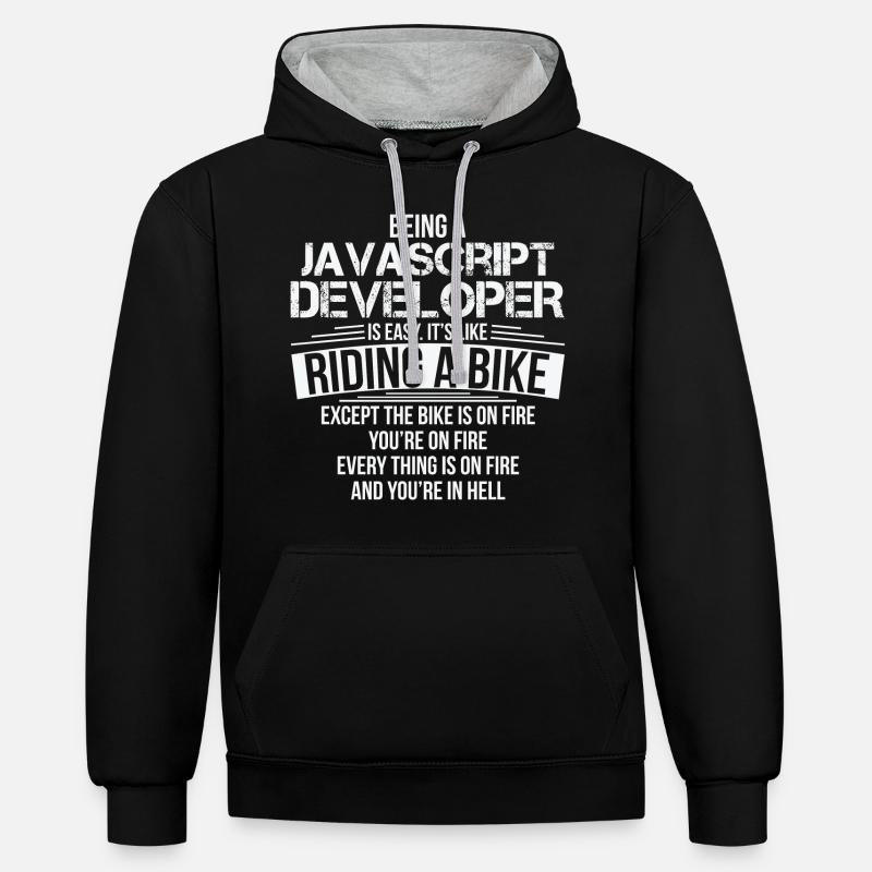 Beruf Computer Geeks Lustiges Geschenk - Kontrast-Hoodie - Schwarz/Grau meliert