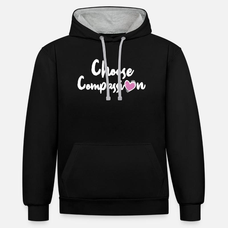 Compassion Éthique Motivation Cadeau cool - Sweat à capuche contrasté - noir/gris chiné
