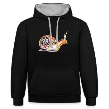 slug - Contrast hoodie - black/heather grey - Front - Anna (173cm) & Nico (186cm)